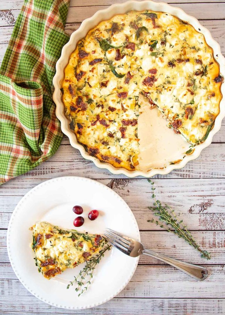 Sun Dried Tomato and Spinach Quiche – Art of Natural Living