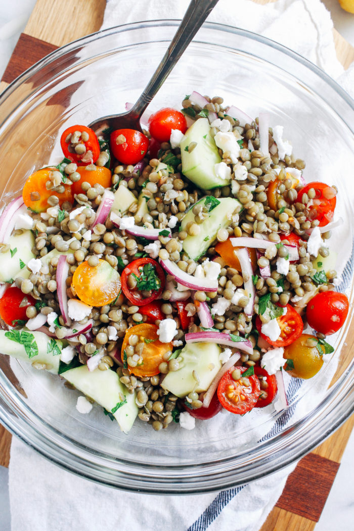 Lentil Cucumber and Tomato Salad - Making Thyme for Health