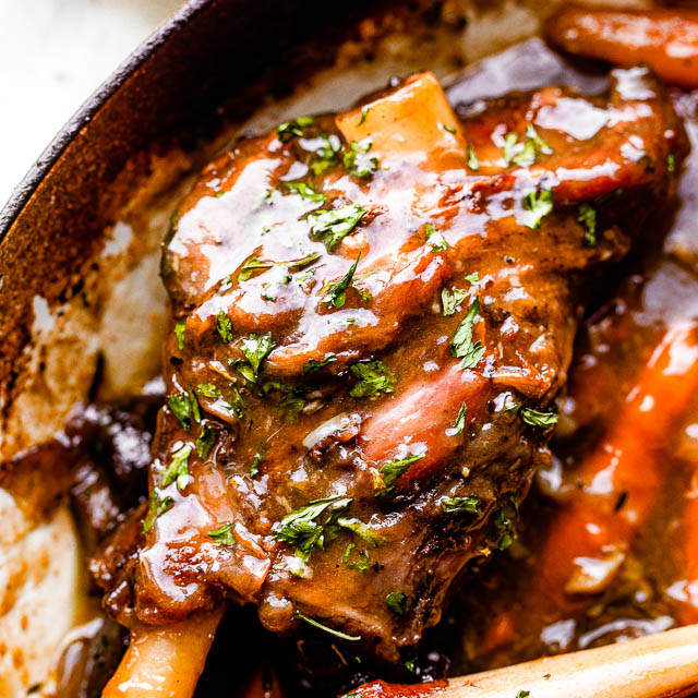 Easy Wine Braised Lamb Shanks Recipe | Diethood