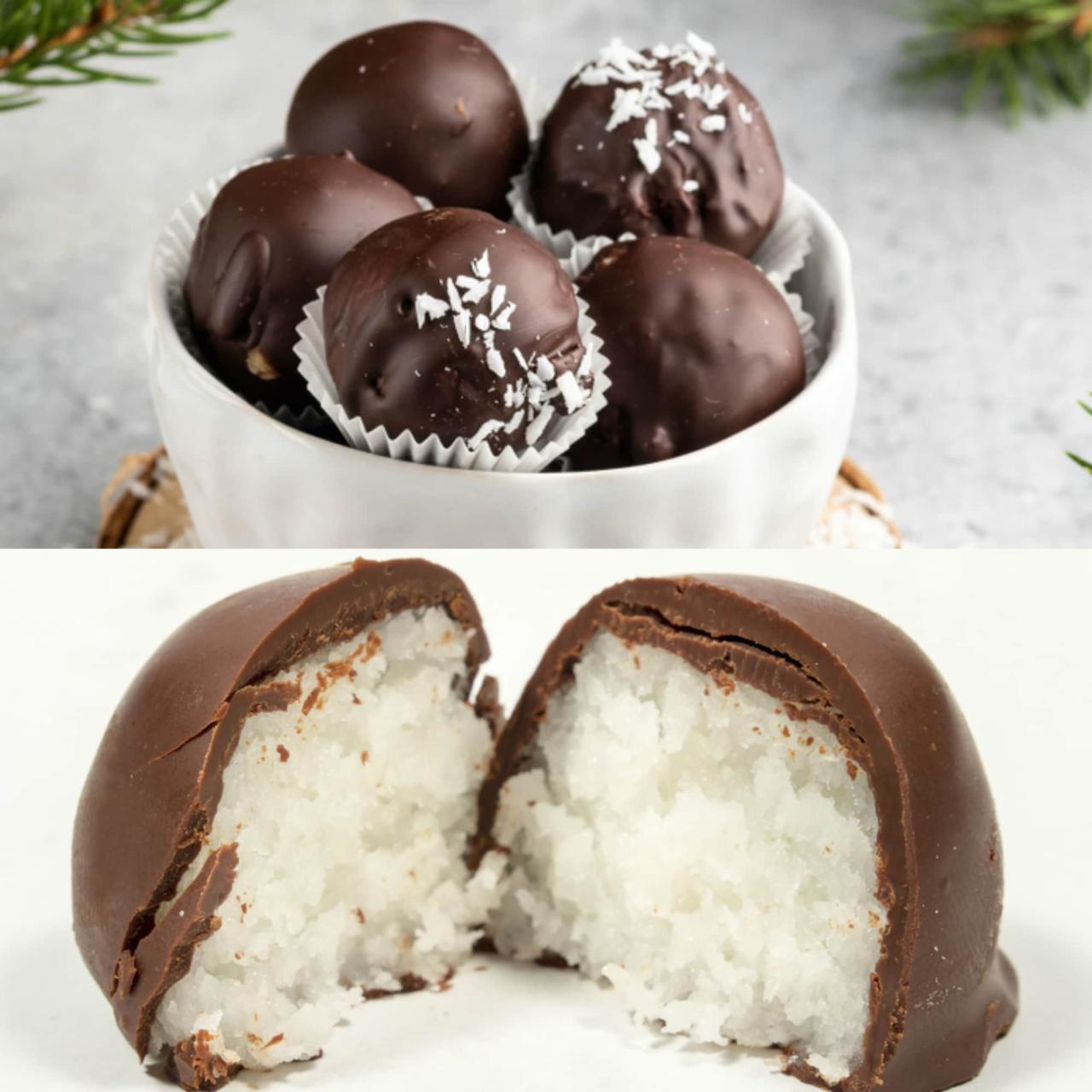 Chocolate Coconut Balls {5-ingredients} - Kitchen Fun With My 3 Sons